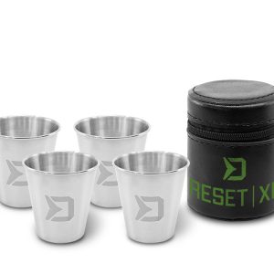 Delphin RESET XL 4v1 Rozsdamentes acél pálinkáspohár készlet