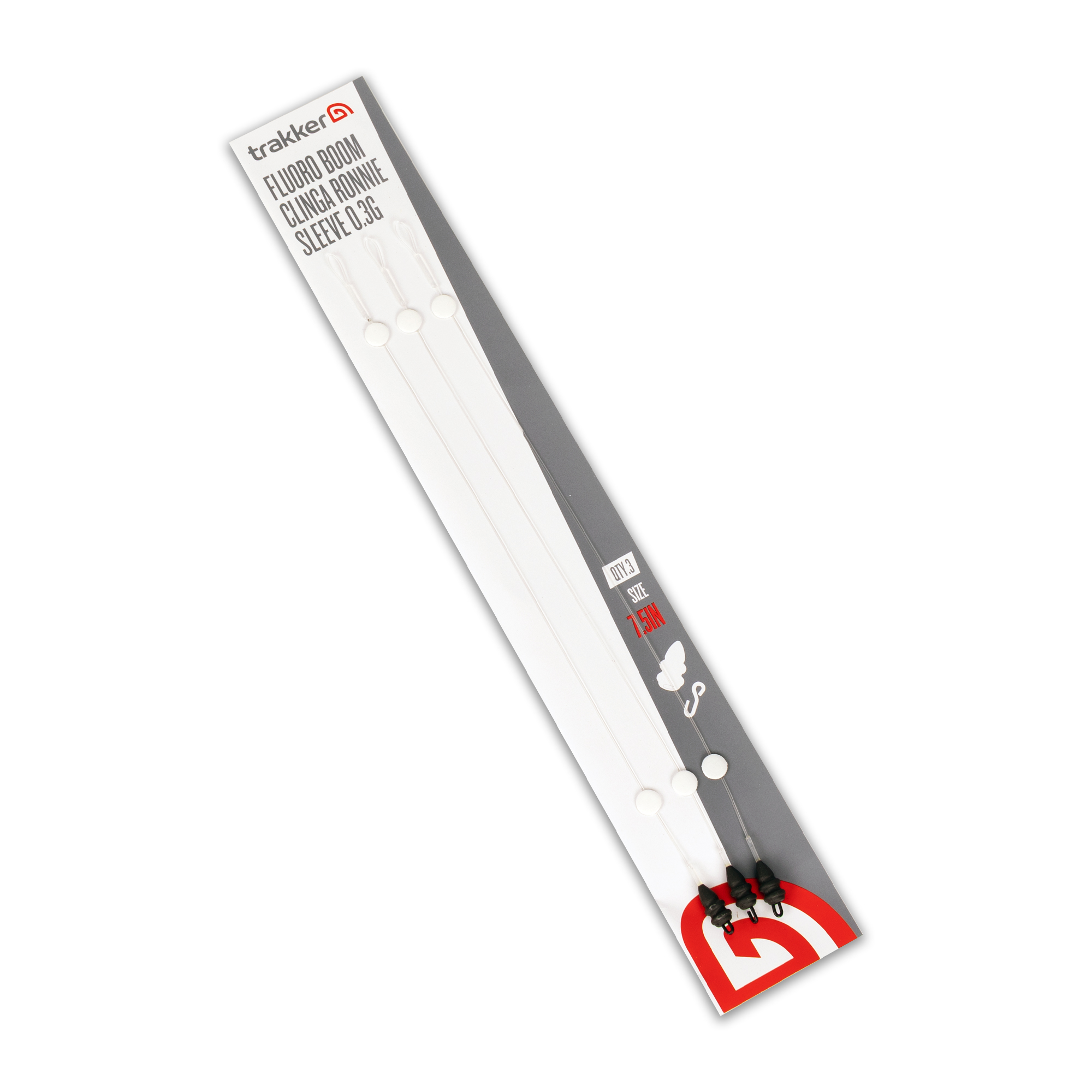 Trakker Fluoro Boom Clinga Ronnie Sleeve (0.3g)(7.5in) – Előkötött előke
