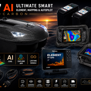 Carplounge RT7 AI Ultimate Smart Element – Carbon Etetőhajó Szett GPS-szel, Autopilottal és 3D Térképezéssel
