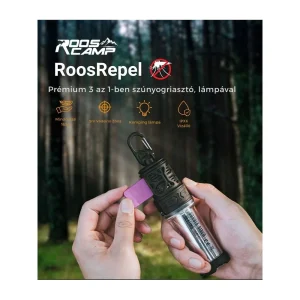 RoosCamp szúnyogriasztó, 5000mAh powerbank, 600lm lámpa + tripod