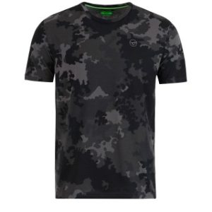 Korda Black Kamo Tee – Fekete terepmintás horgász póló